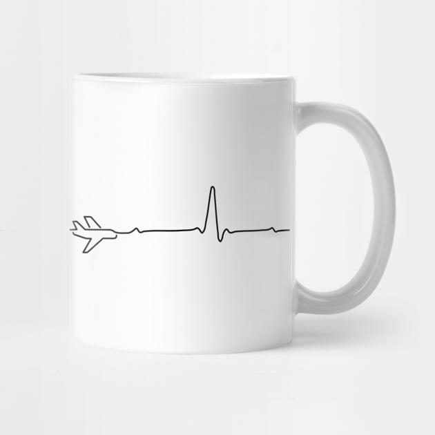 Airplane Heartbeat Pilot Flying Cool Aviator graphic by theodoros20